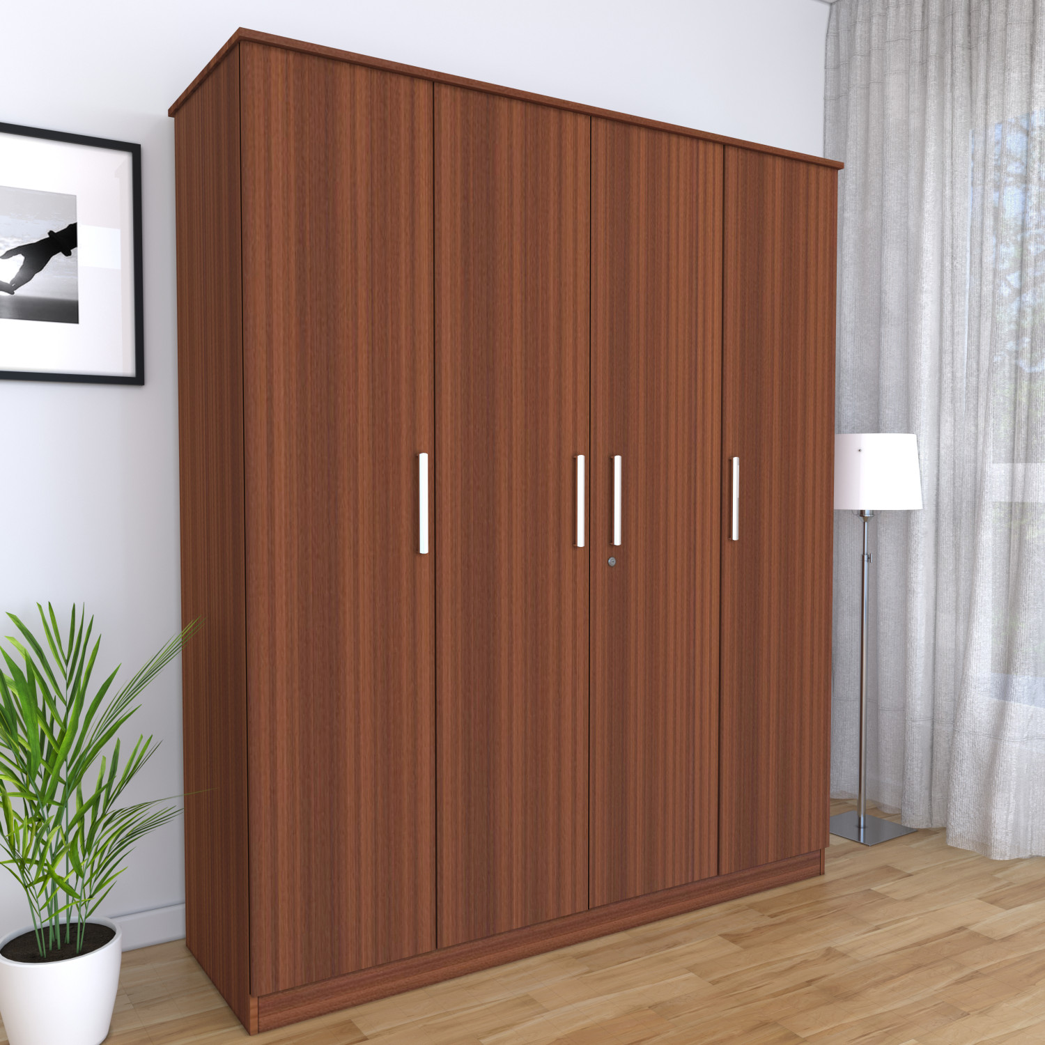 Image of Flipkart Perfect Homes Engineered Wood 4 Door Wardrobe