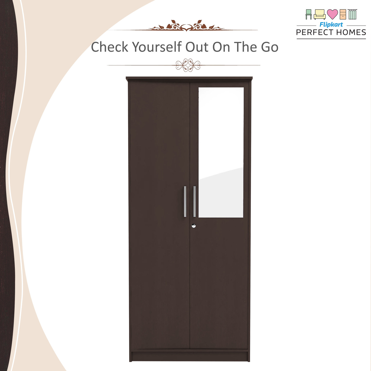 Image of Flipkart Perfect Homes Julian Engineered Wood 2 Door Wardrobe