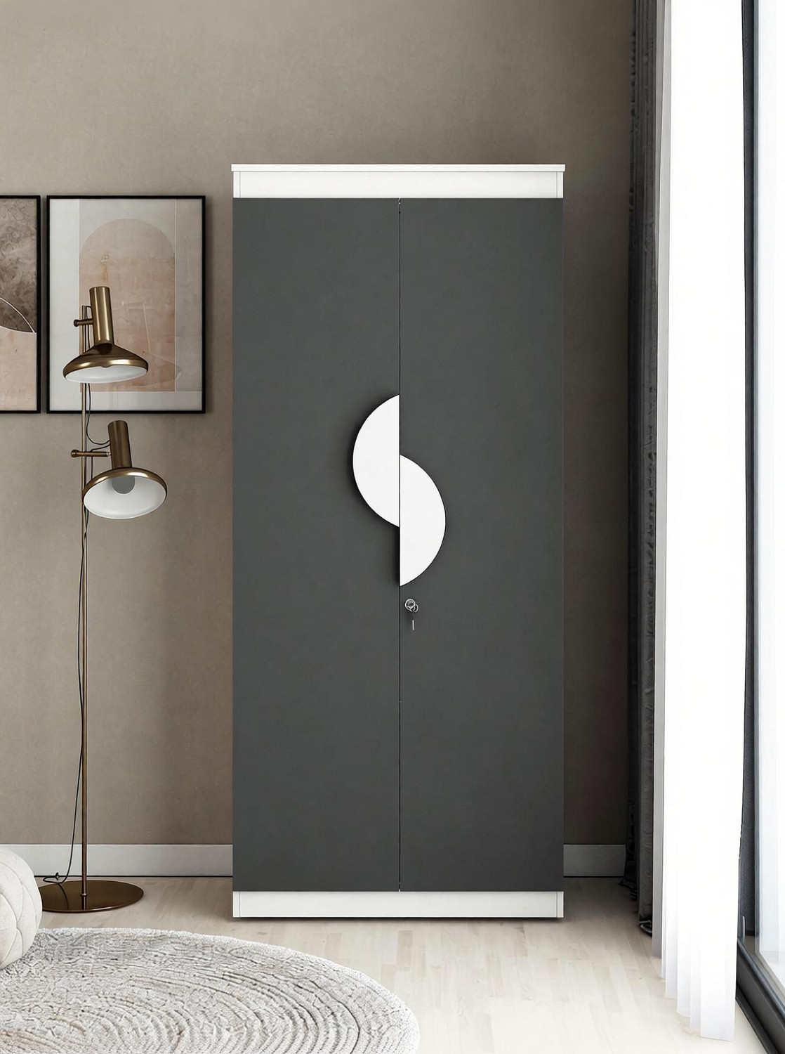 Image of A GLOBIA CREATIONS Alton Engineered Wood 2 Door Wardrobe