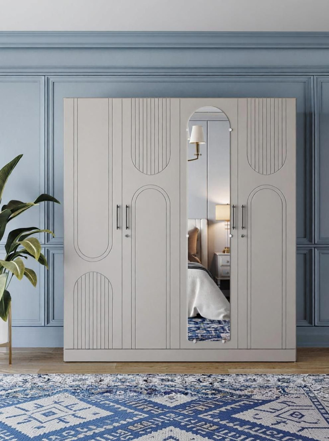 Image of Wakefit Tyrian Engineered Wood 4 Door Wardrobe