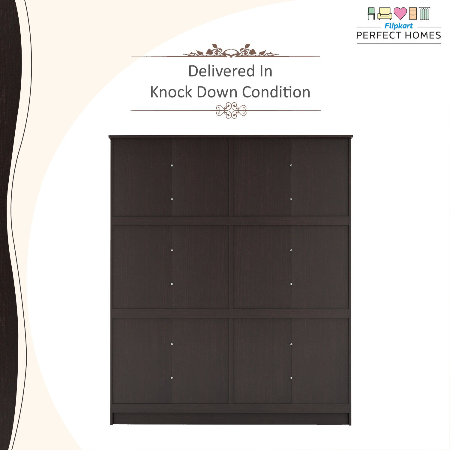 Image of Flipkart Perfect Homes Julian Engineered Wood 4 Door Wardrobe