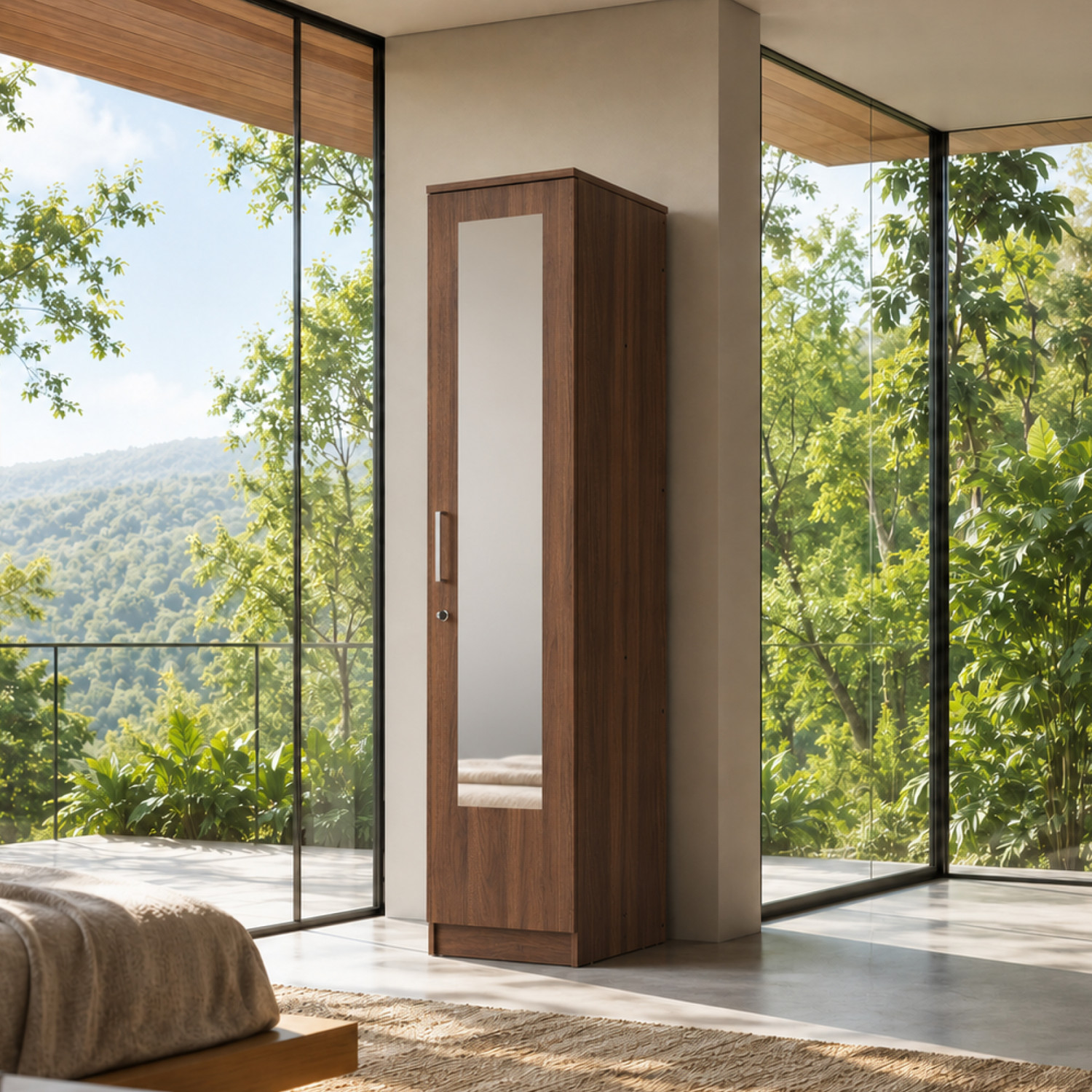 Image of Wakefit Hunor Engineered Wood 1 Door Wardrobe