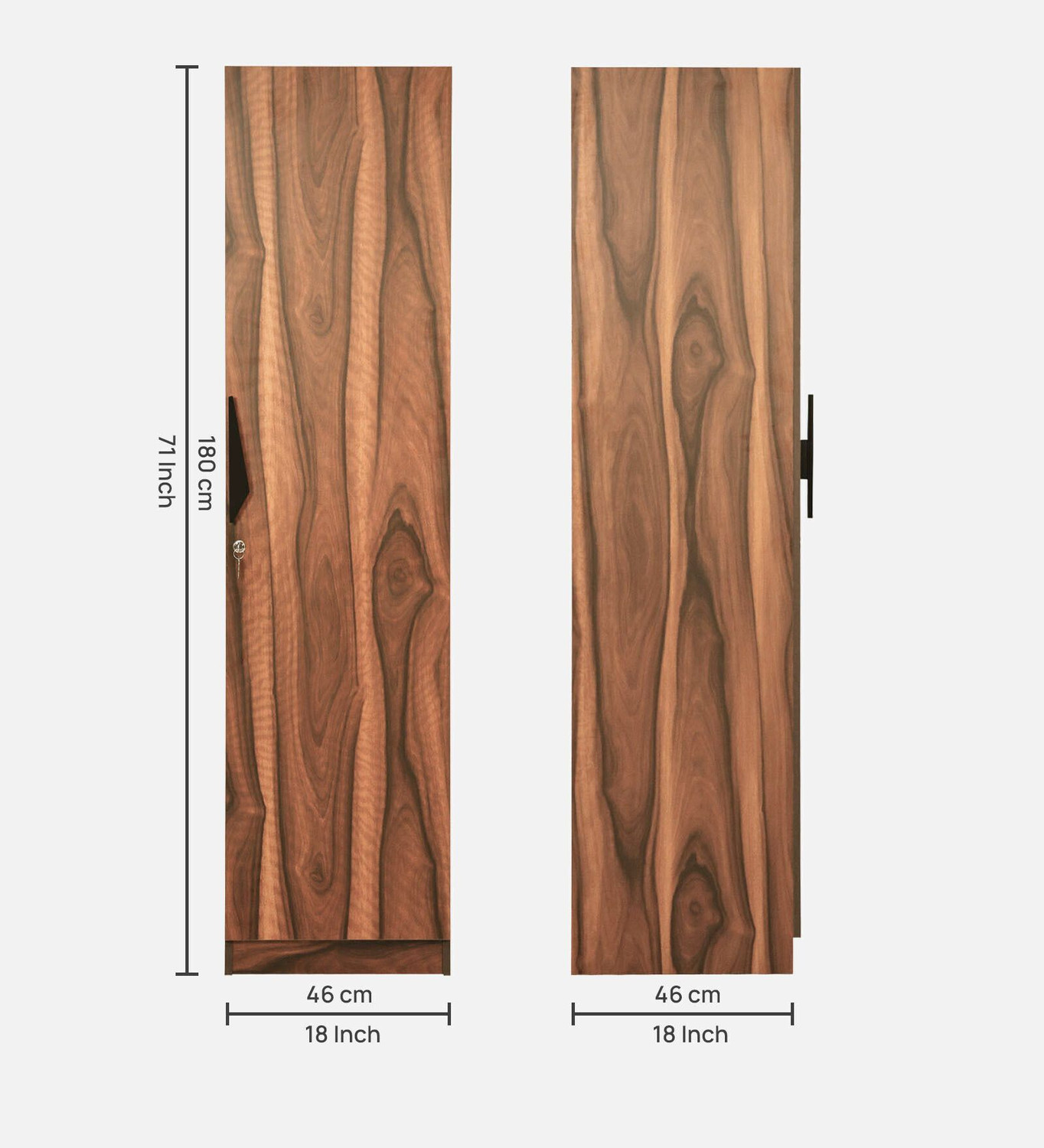Image of Mintwud from Pepperfry Maya 1 Door Wardrobe In Vintage Sheesham Finish Engineered Wood 1 Door Wardrobe