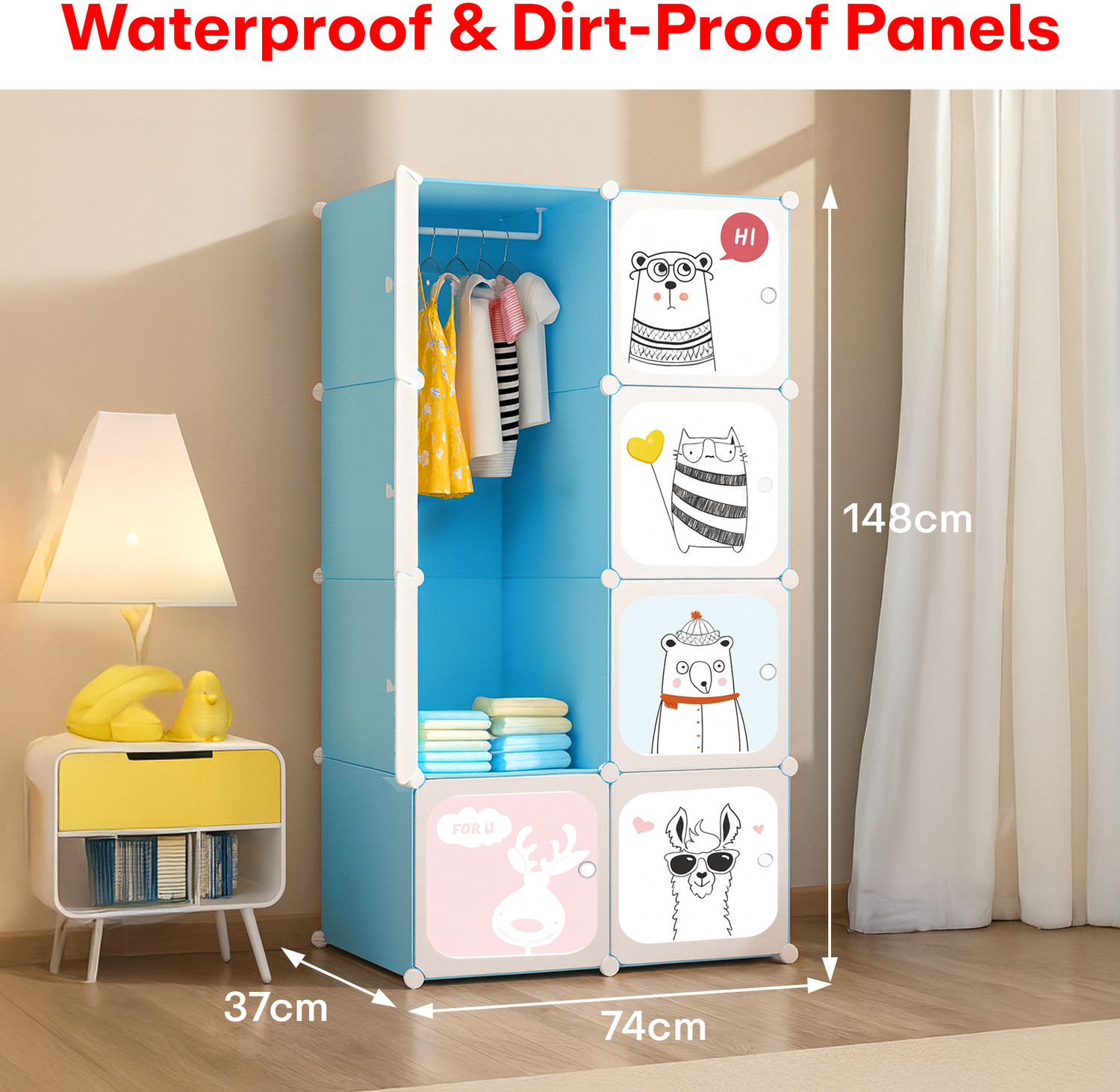 Image of Rioware Plastic 8 Door Wardrobe
