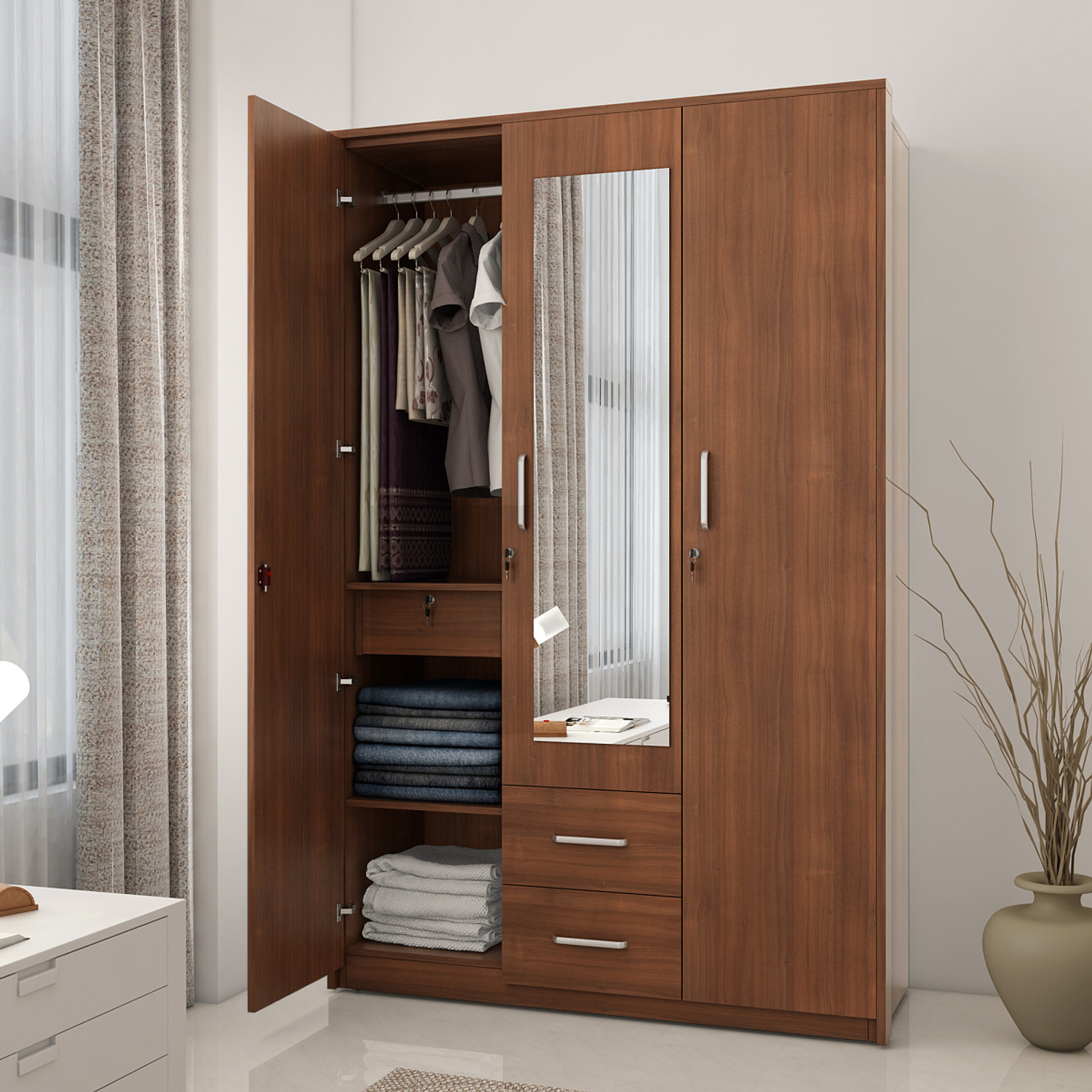 Image of SPACEWOOD APEX Engineered Wood 3 Door Wardrobe