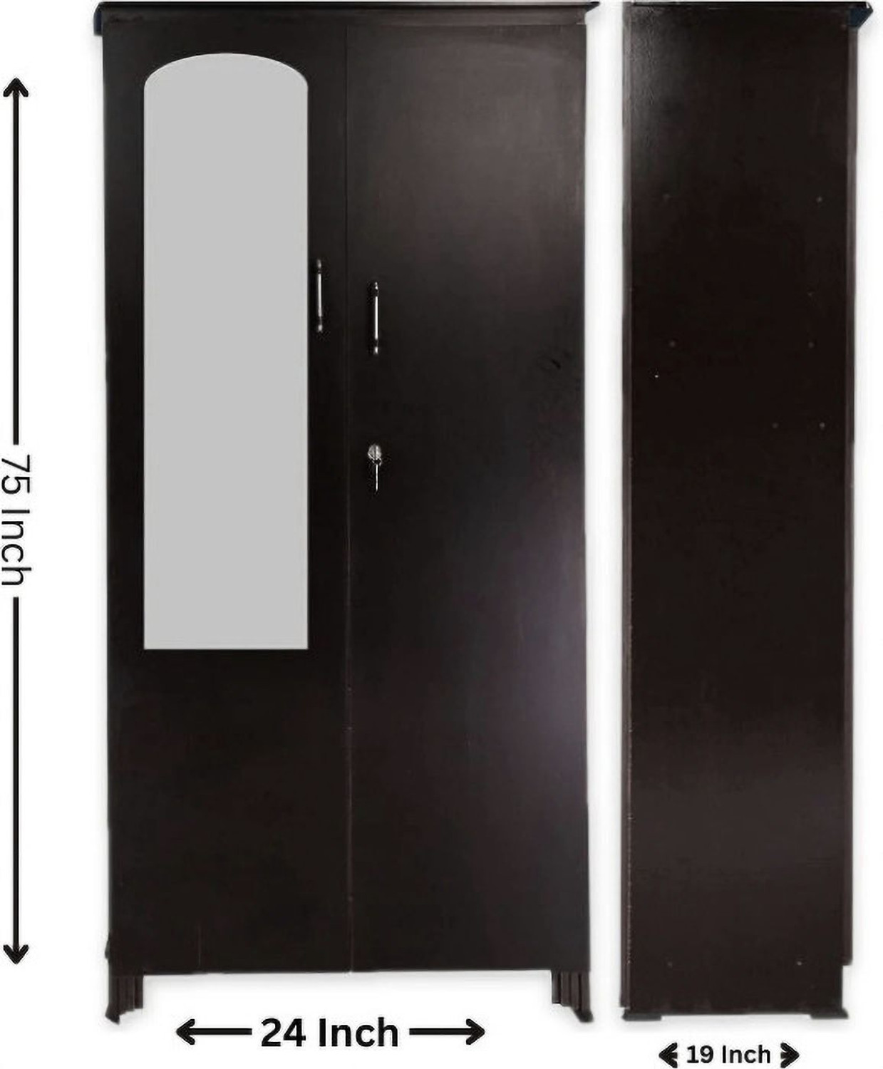 Image of CASPIAN Wooden Almirah for Clothes and Stacking space -Home Furniture Storage Engineered Wood 2 Door Wardrobe