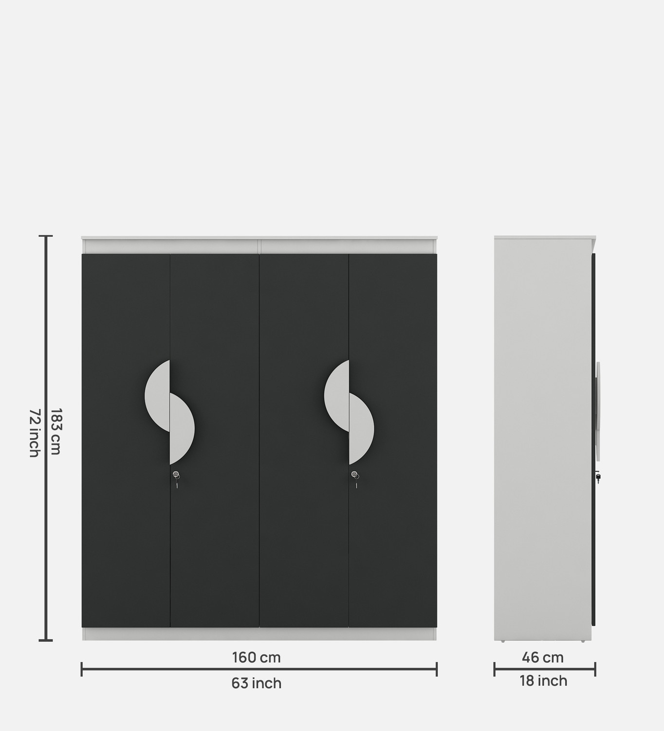 Image of A GLOBIA CREATIONS Alton Engineered Wood 4 Door Wardrobe