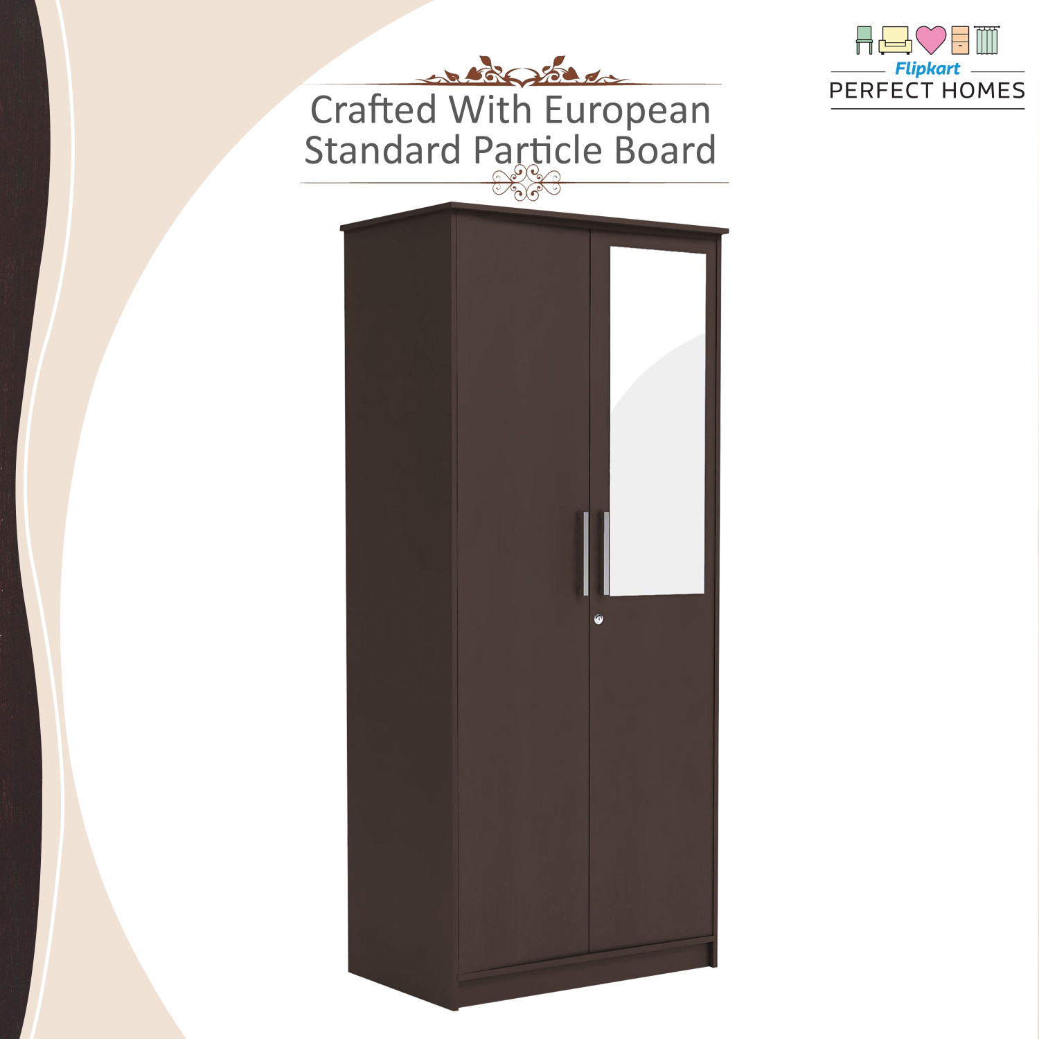 Image of Flipkart Perfect Homes Julian Engineered Wood 2 Door Wardrobe