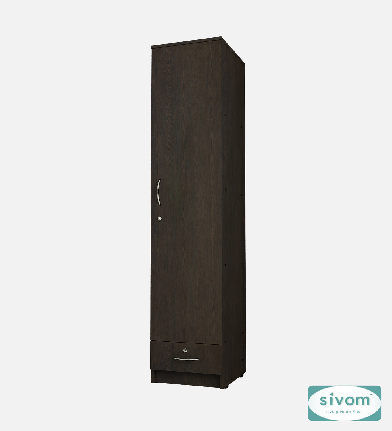 Image of SIVOM SIVOM Ultra Multipurpose Single Door OuterDrawer Wardrobe Engineered Wood 1 Door Wardrobe