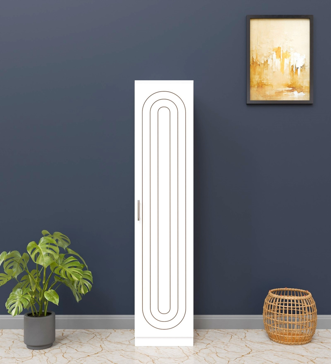 Image of Flipkart Perfect Homes Multipurpose Space Saving Wooden Wardrobe | Stylish White Door Storage Unit Engineered Wood 1 Door Wardrobe