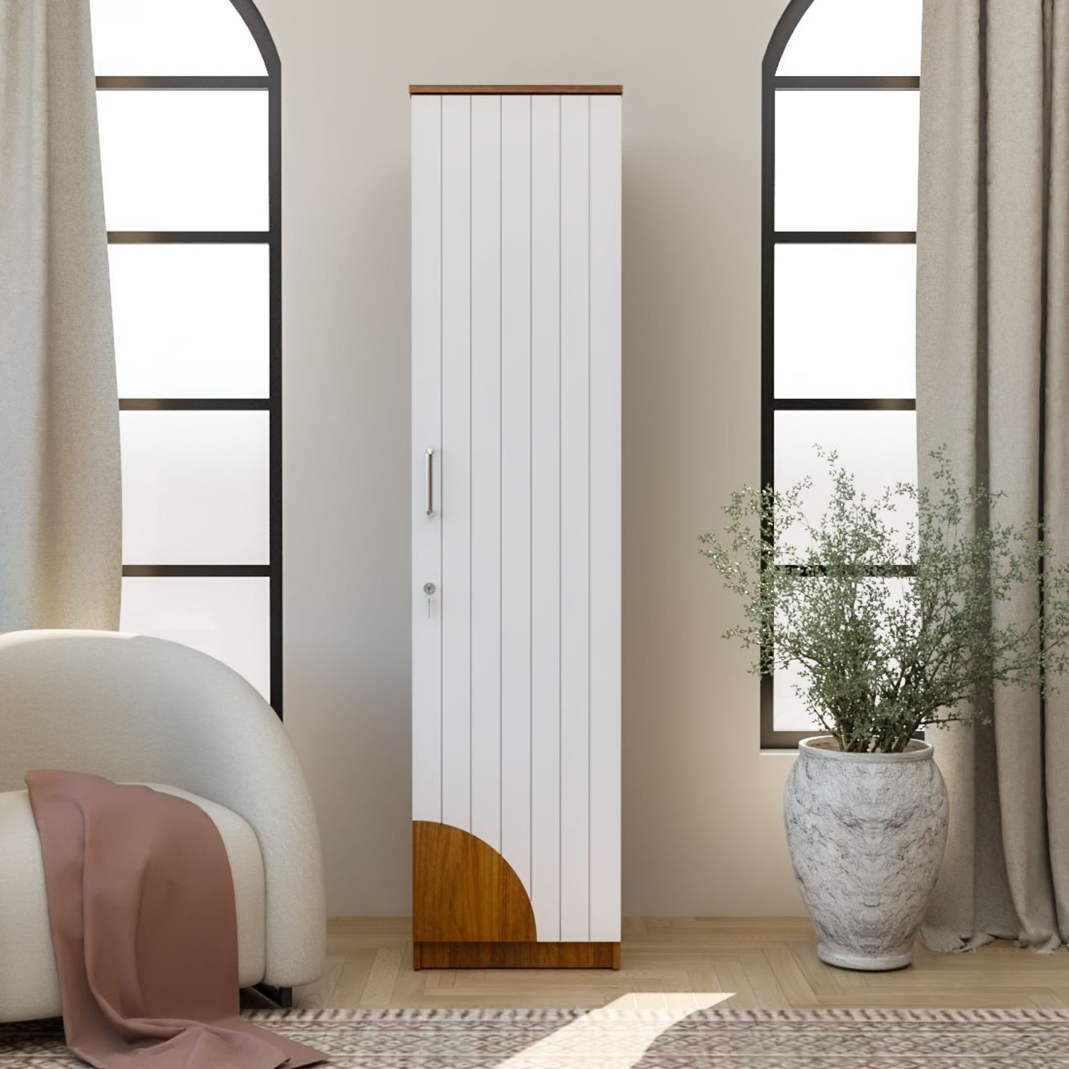 Image of neuspace Uno Engineered Wood 1 Door Wardrobe