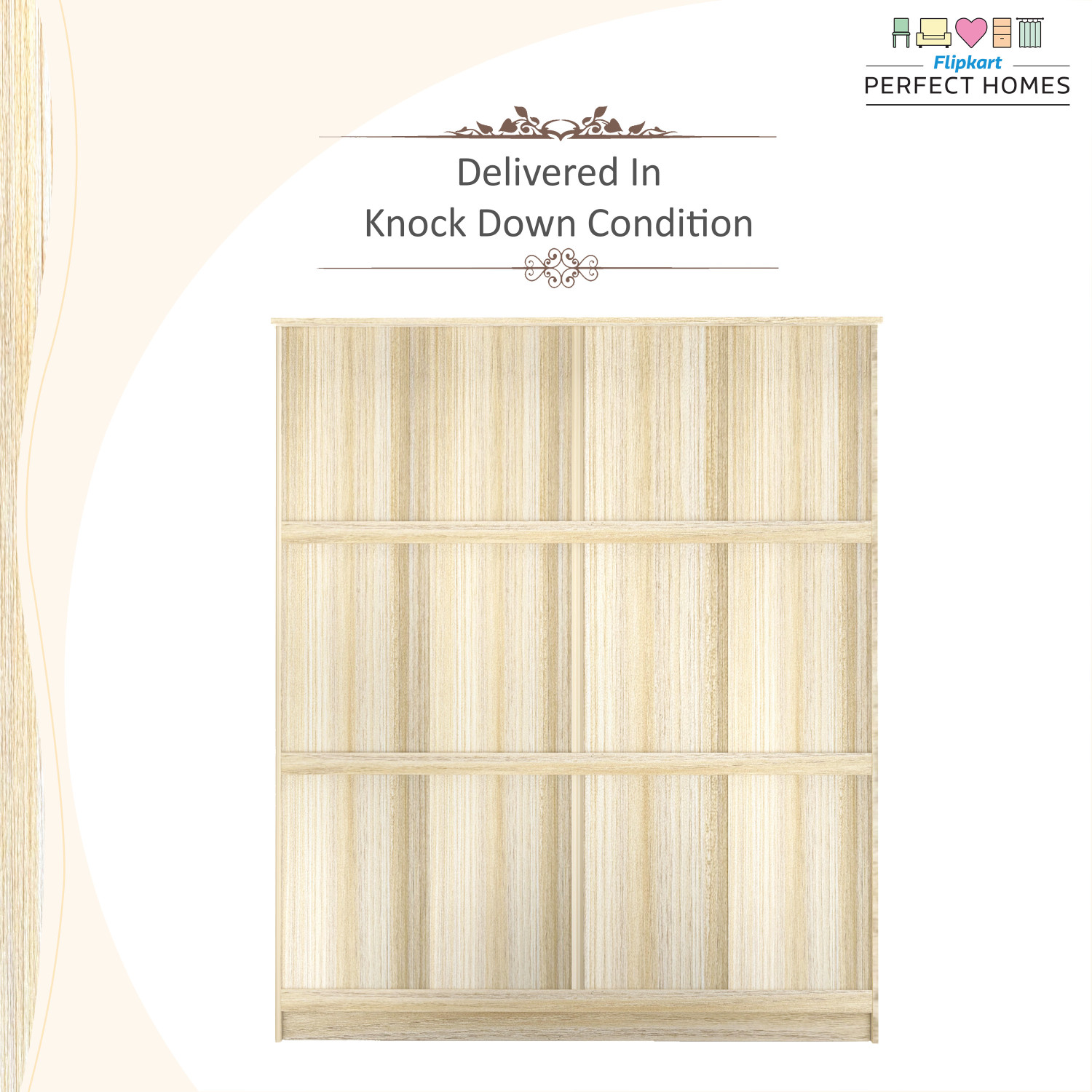 Image of Flipkart Perfect Homes Julian Engineered Wood 4 Door Wardrobe