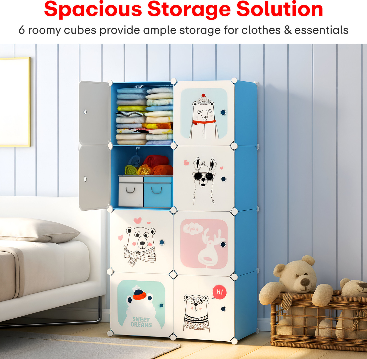Image of Rioware Plastic 8 Door Wardrobe