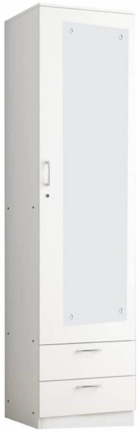 Image of CASPIAN Wooden Almirah for Clothes and Stacking space -Home Furniture Storage Engineered Wood 1 Door Wardrobe