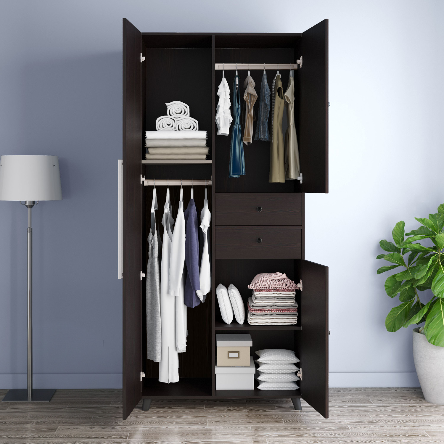 Image of CARLTON LONDON Willy Engineered Wood 3 Door Wardrobe
