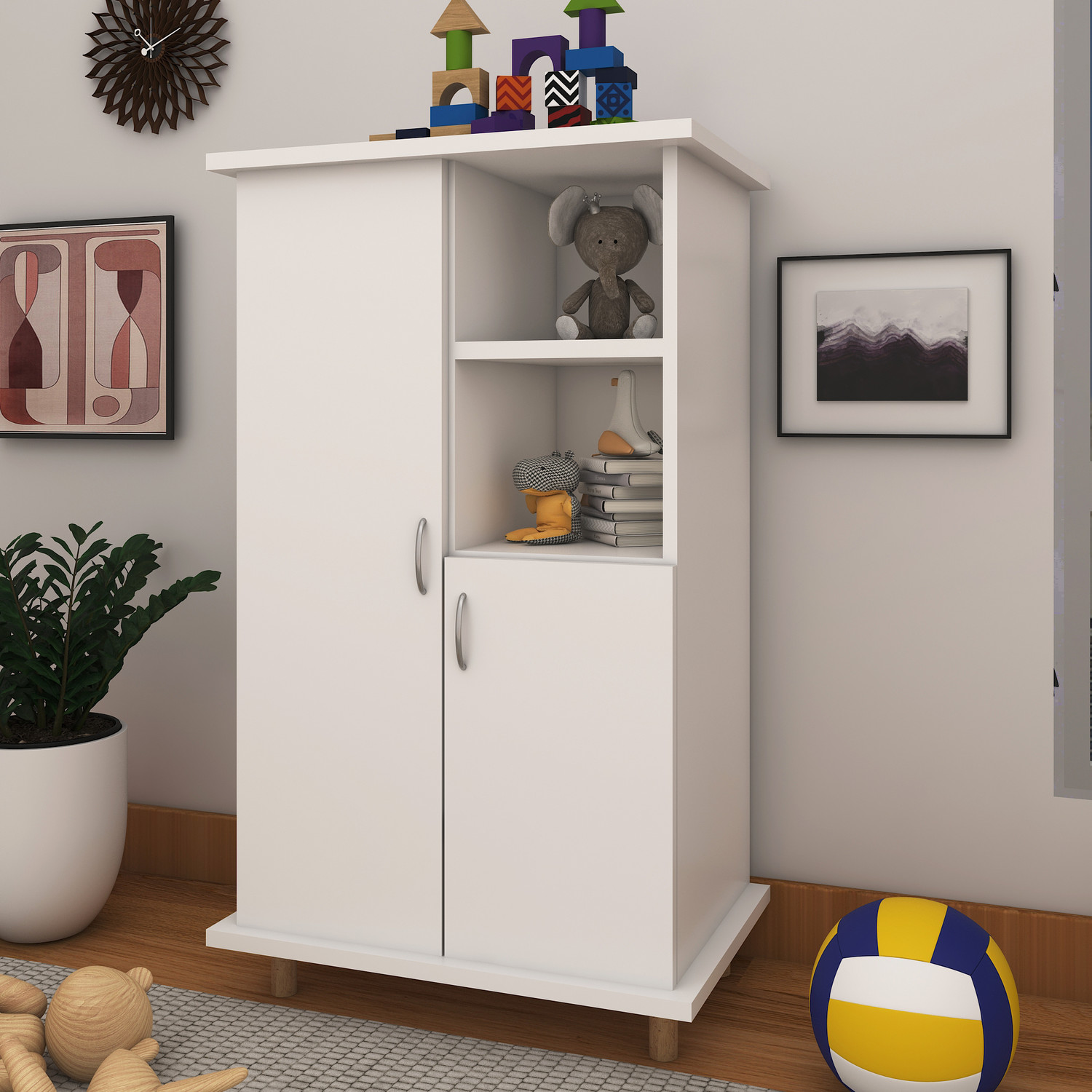 Image of ANIKAA kids Wardrobe Engineered Wood 2 Door Wardrobe