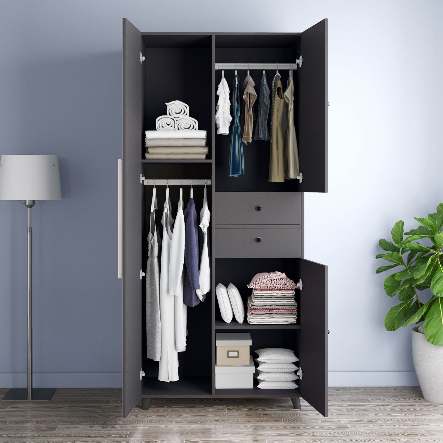 Image of CARLTON LONDON Willy Engineered Wood 3 Door Wardrobe