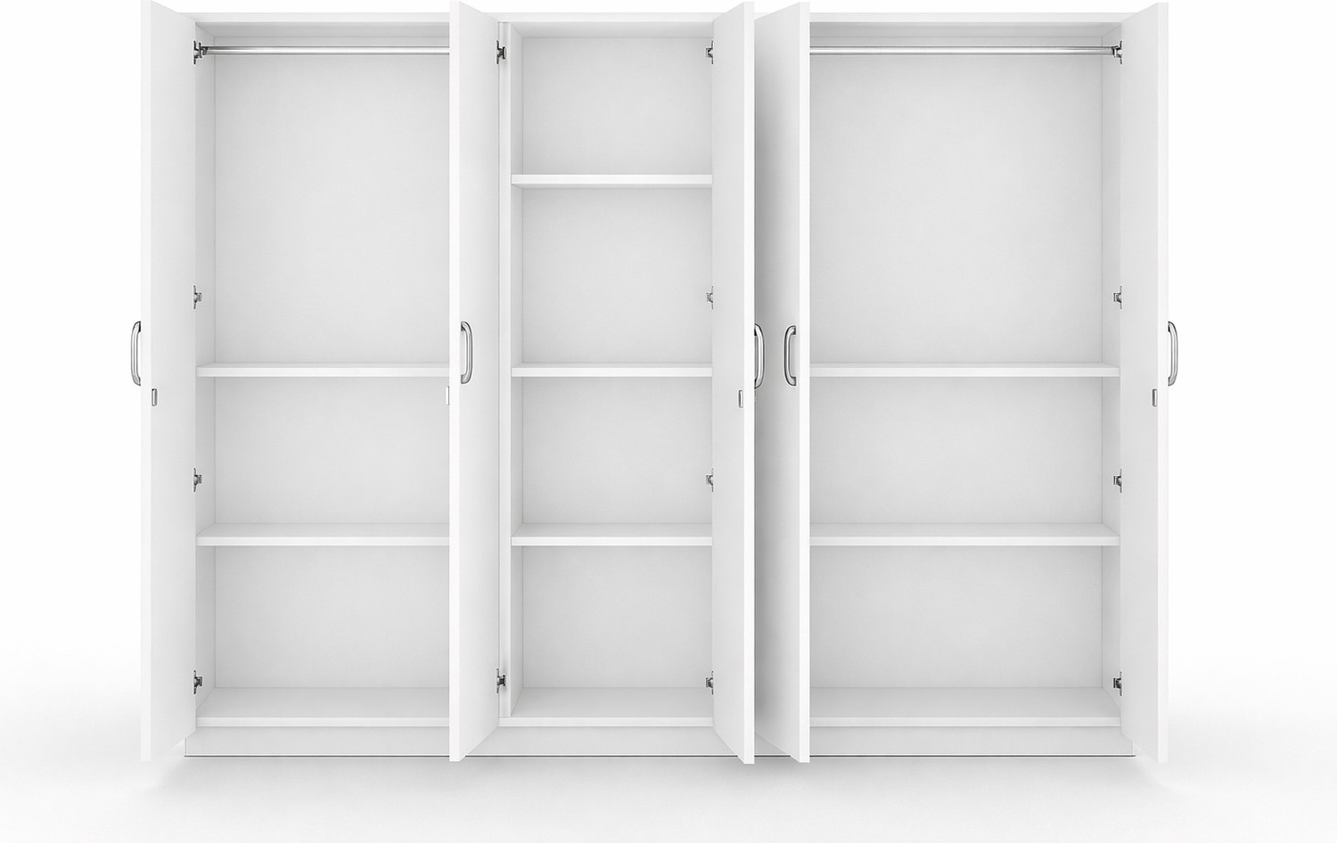 Image of Home Full Eric Frosty White Engineered Wood 5 Door Wardrobe