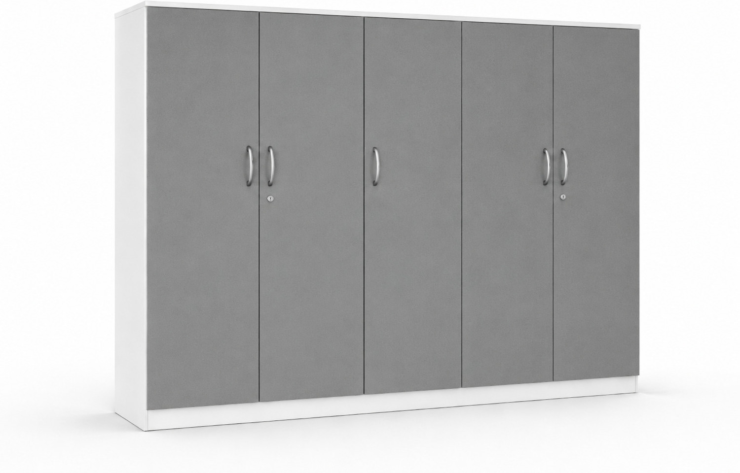 Image of Home Full Eric Frosty White With Grey Engineered Wood 5 Door Wardrobe