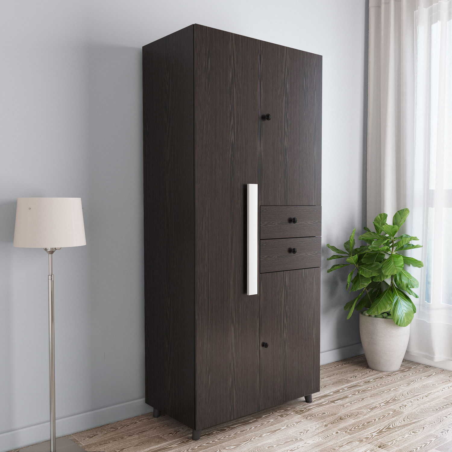 Image of CARLTON LONDON Willy Engineered Wood 3 Door Wardrobe