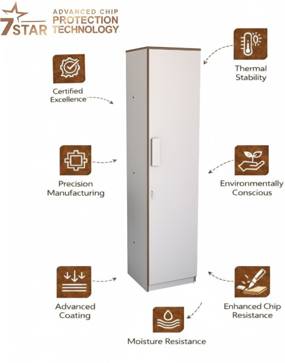 Image of neuspace Uno Engineered Wood 1 Door Wardrobe