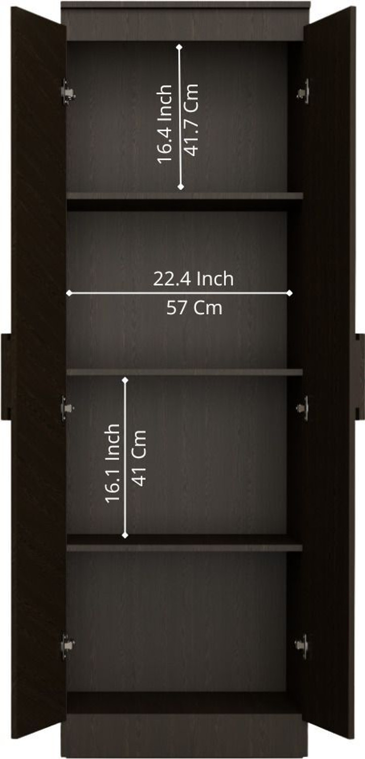 Image of neuspace Duo XS Compact Clothes Storage Cabinet with Multiple Shelves Engineered Wood 2 Door Wardrobe