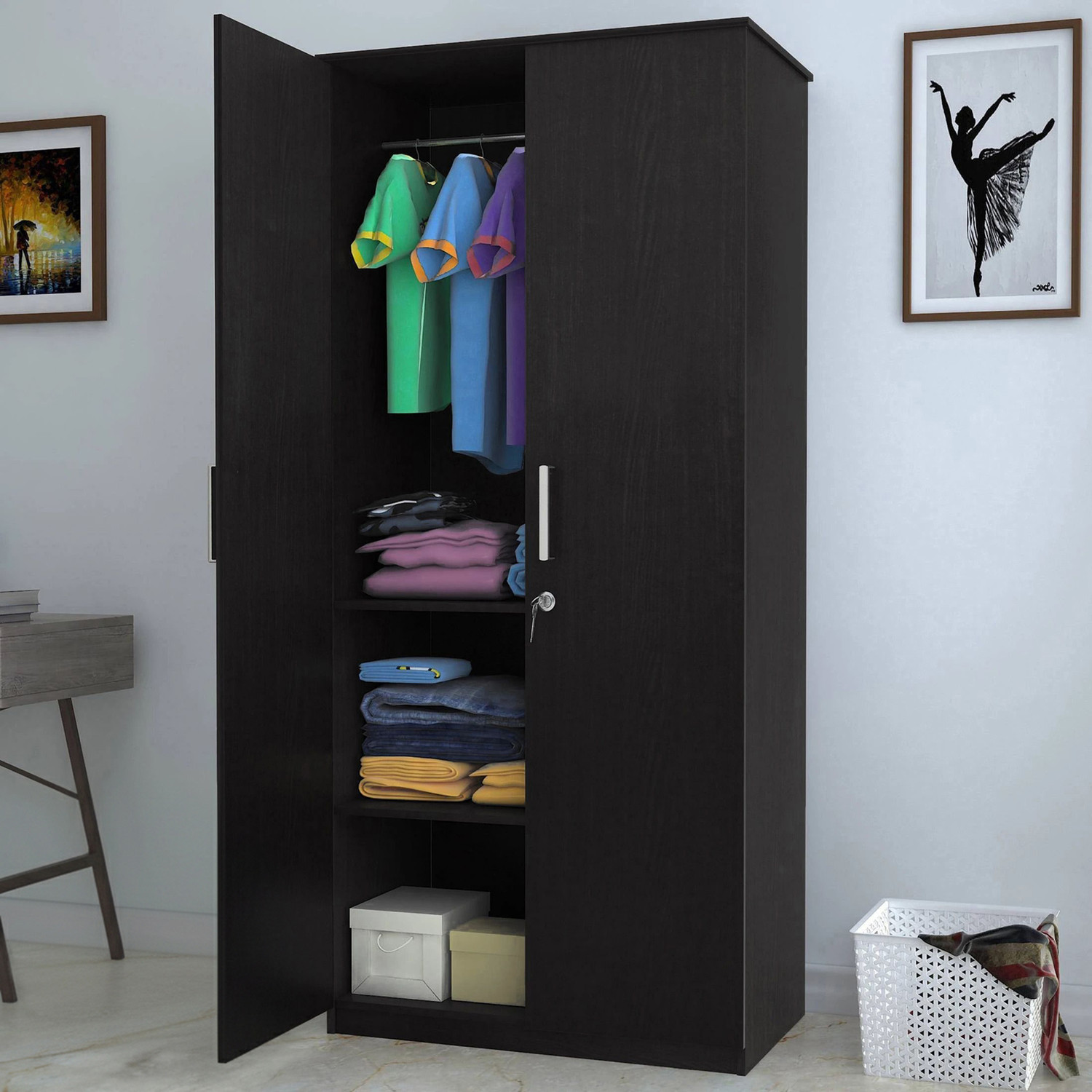 Image of Flipkart Perfect Homes Julian Engineered Wood 2 Door Wardrobe