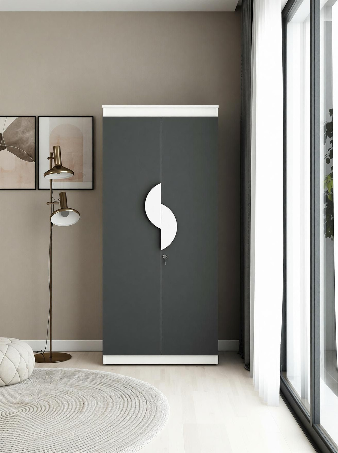 Image of A GLOBIA CREATIONS Alton Engineered Wood 2 Door Wardrobe