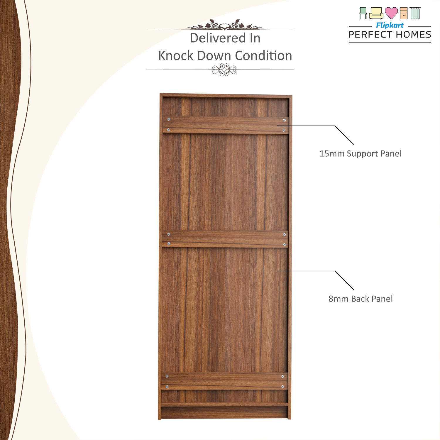 Image of Flipkart Perfect Homes Amora Engineered Wood 2 Door Wardrobe