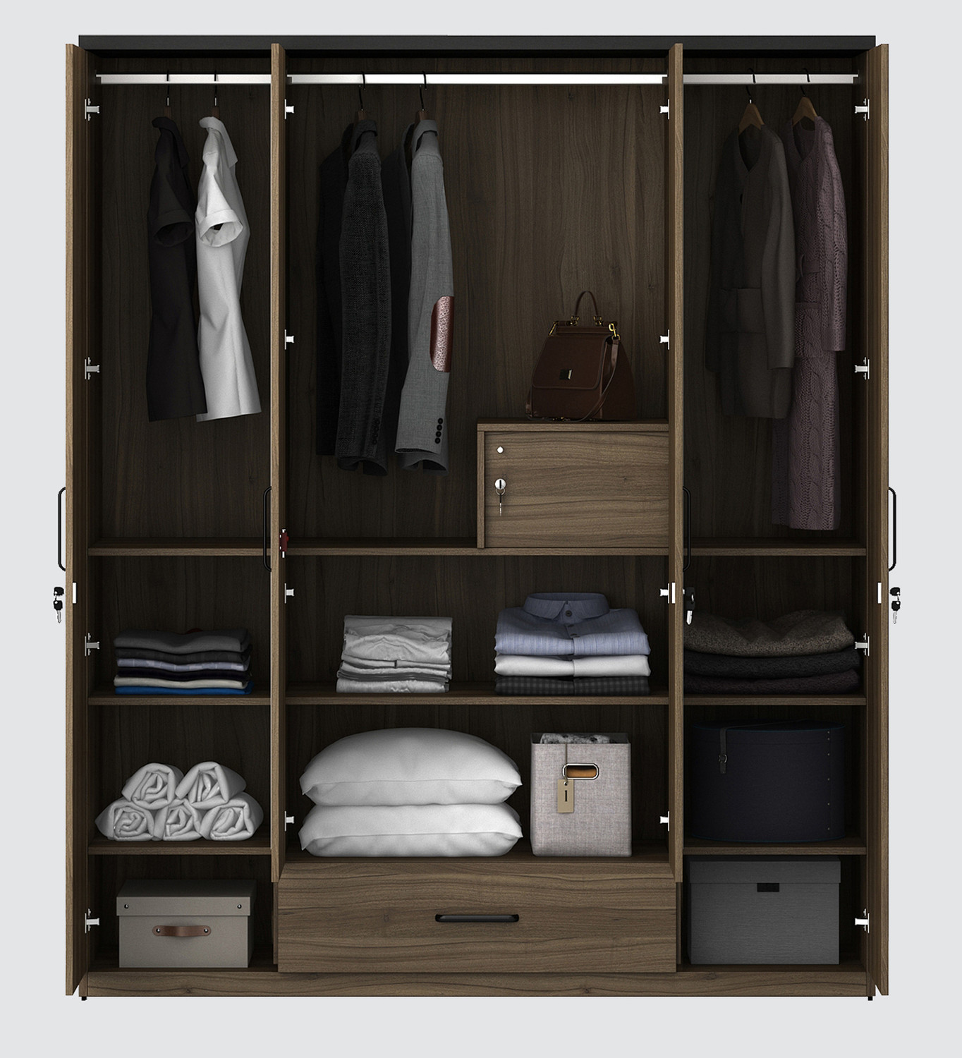 Image of SPACEWOOD HOVER Engineered Wood 4 Door Wardrobe