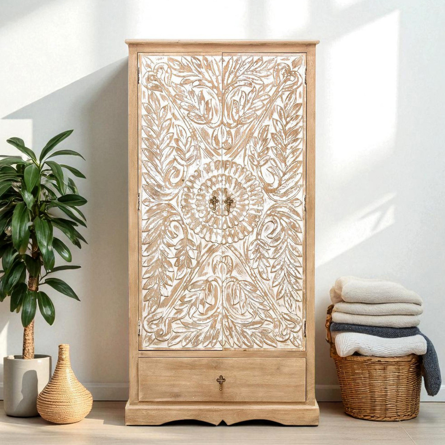 Image of THE ATTIC Solid Wood 2 Door Wardrobe