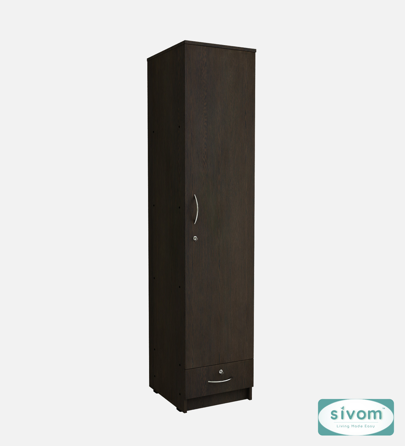 Image of SIVOM SIVOM Ultra Multipurpose Single Door OuterDrawer Wardrobe Engineered Wood 1 Door Wardrobe