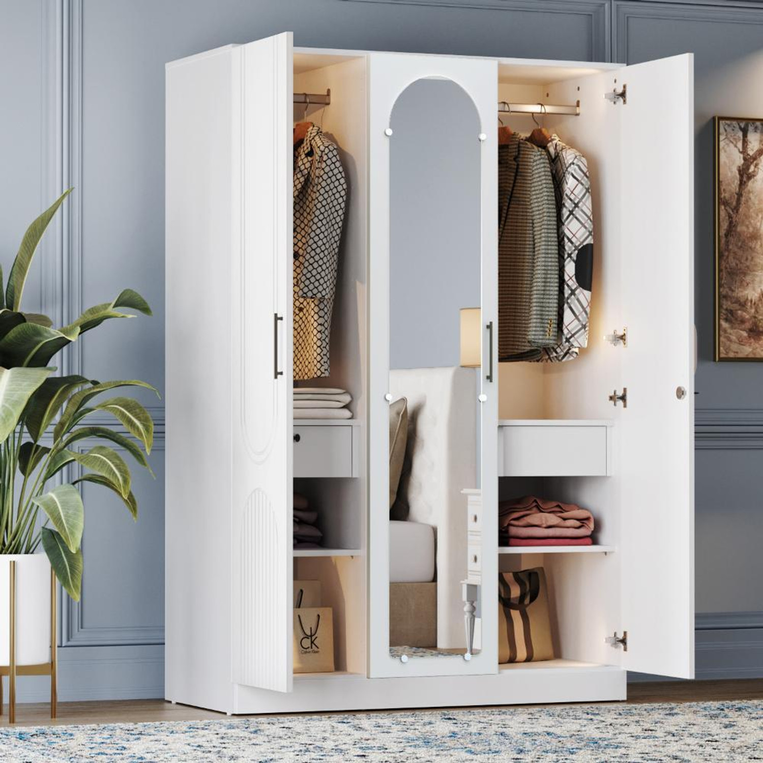 Image of Wakefit Tyrian Engineered Wood 3 Door Wardrobe