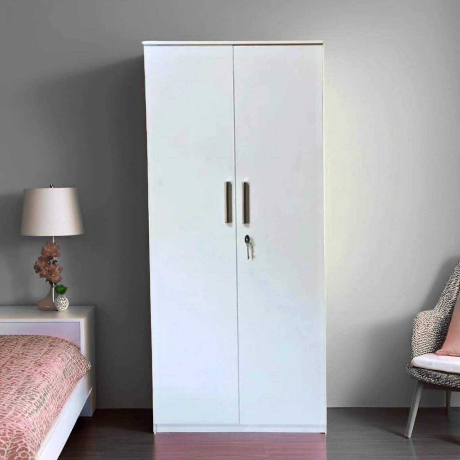 CASPIAN Wooden Almirah for Clothes and Stacking space -Home