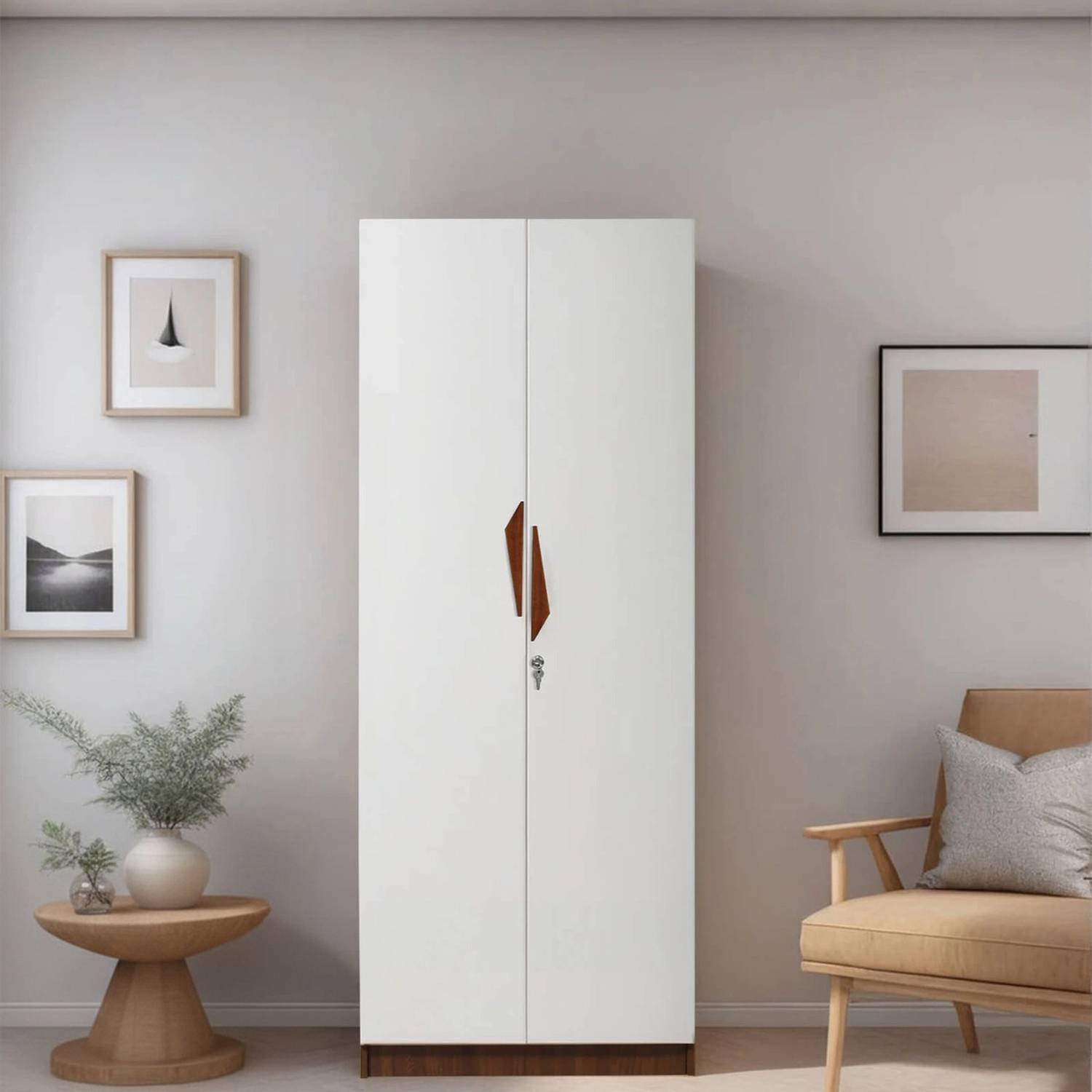 Mintwud from Pepperfry Maya 2 Door Wooden Wardrobe With One Hange
