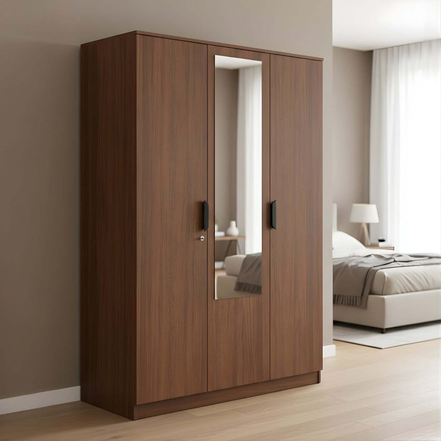 Image of Nilkamal Milford Engineered Wood 3 Door Wardrobe