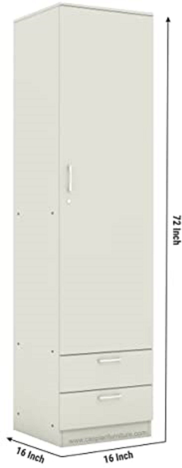 Image of CASPIAN Wooden Almirah for Clothes and Stacking space -Home Furniture Storage Engineered Wood 2 Door Wardrobe