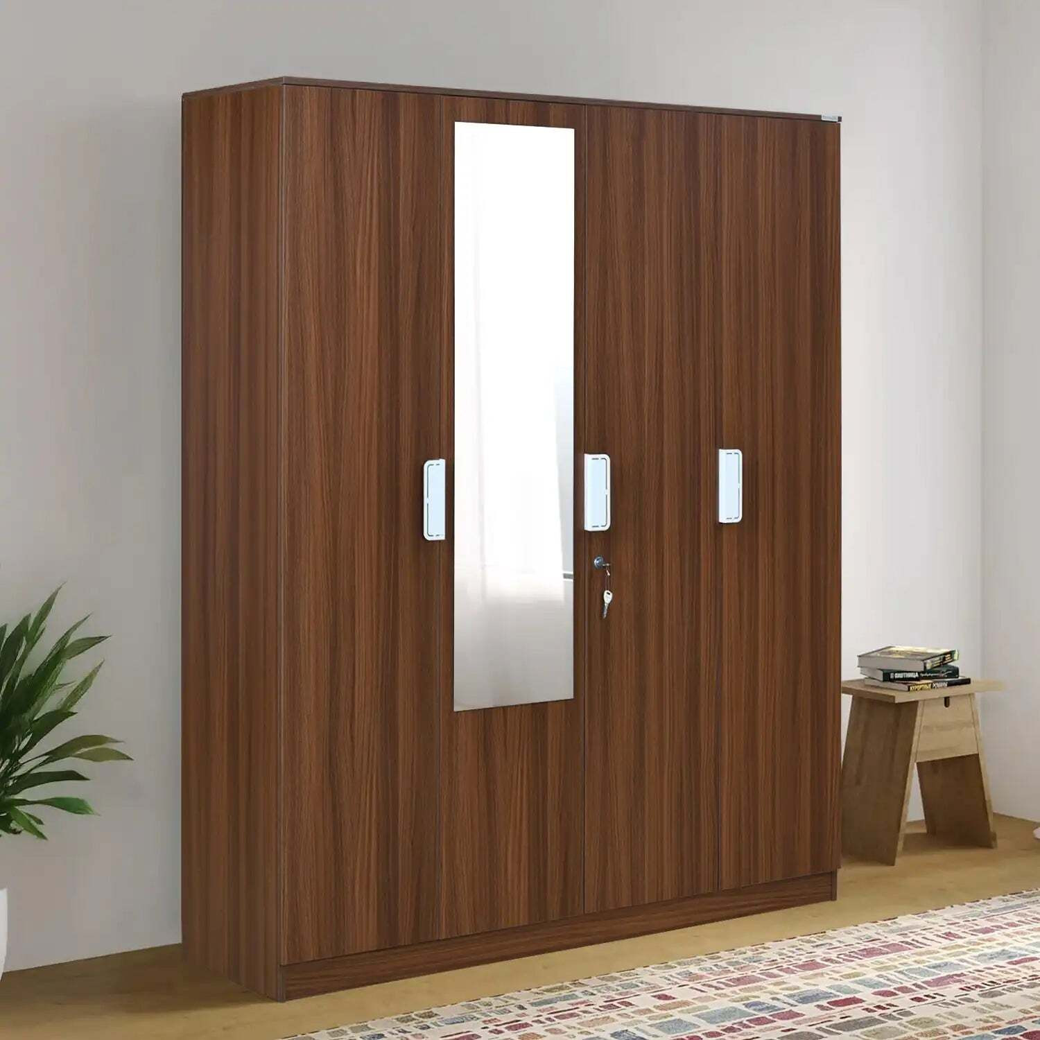 Image of Nilkamal Joyce Engineered Wood 4 Door Wardrobe