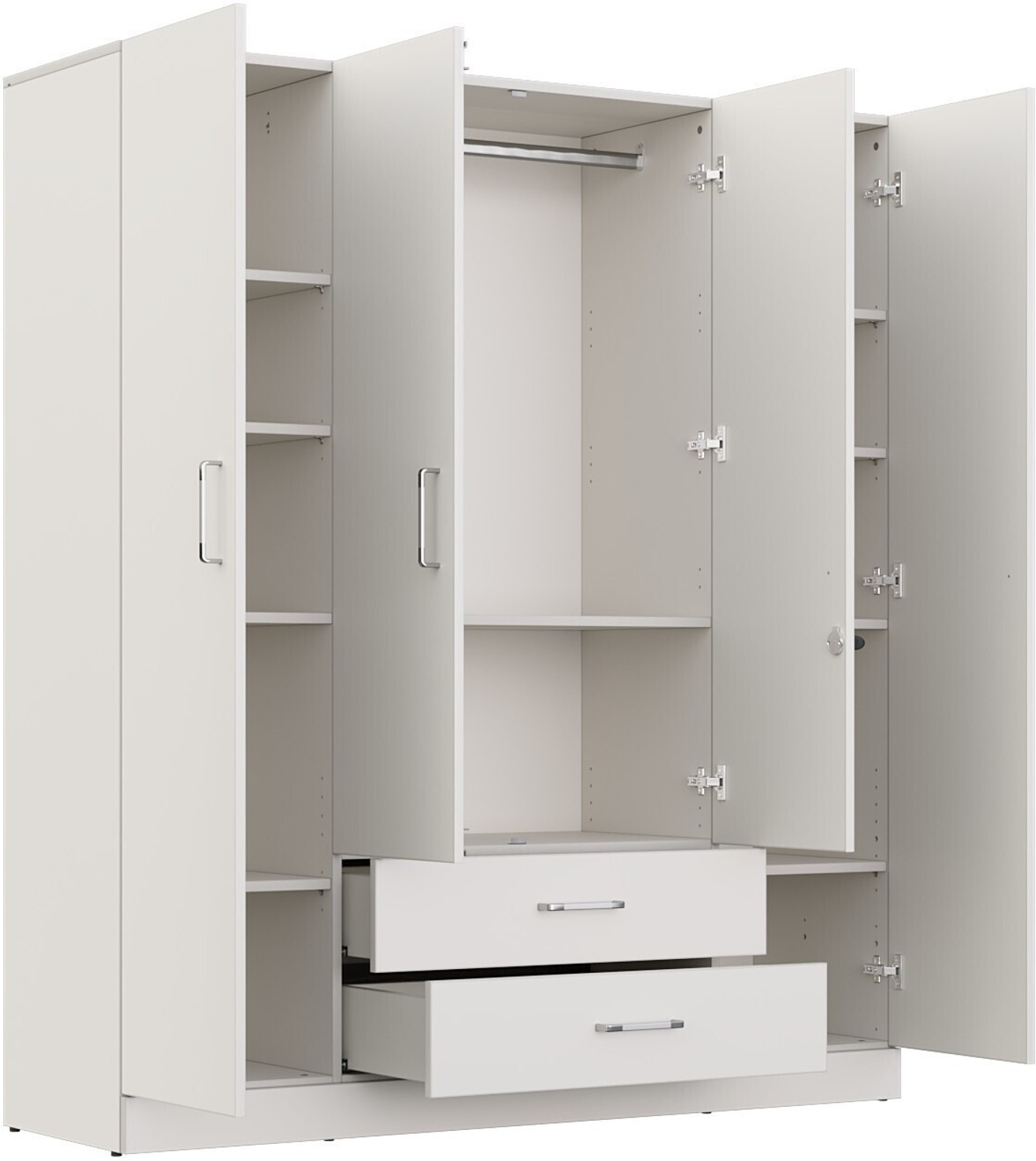 Image of Wakefit Organza Plus Engineered Wood 4 Door Wardrobe