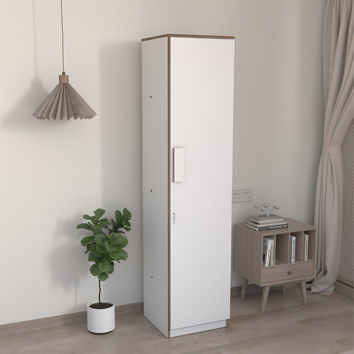 Image of neuspace Uno Engineered Wood 1 Door Wardrobe