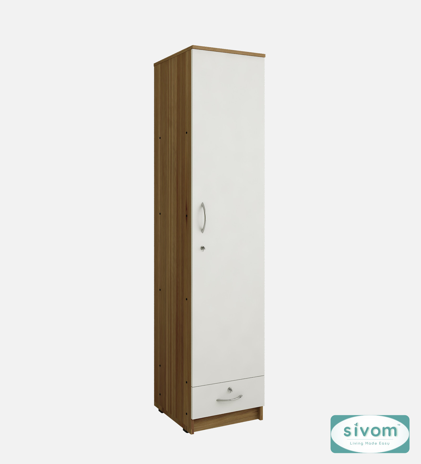 Image of SIVOM SIVOM Ultra Multipurpose Single Door OuterDrawer Wardrobe Engineered Wood 1 Door Wardrobe