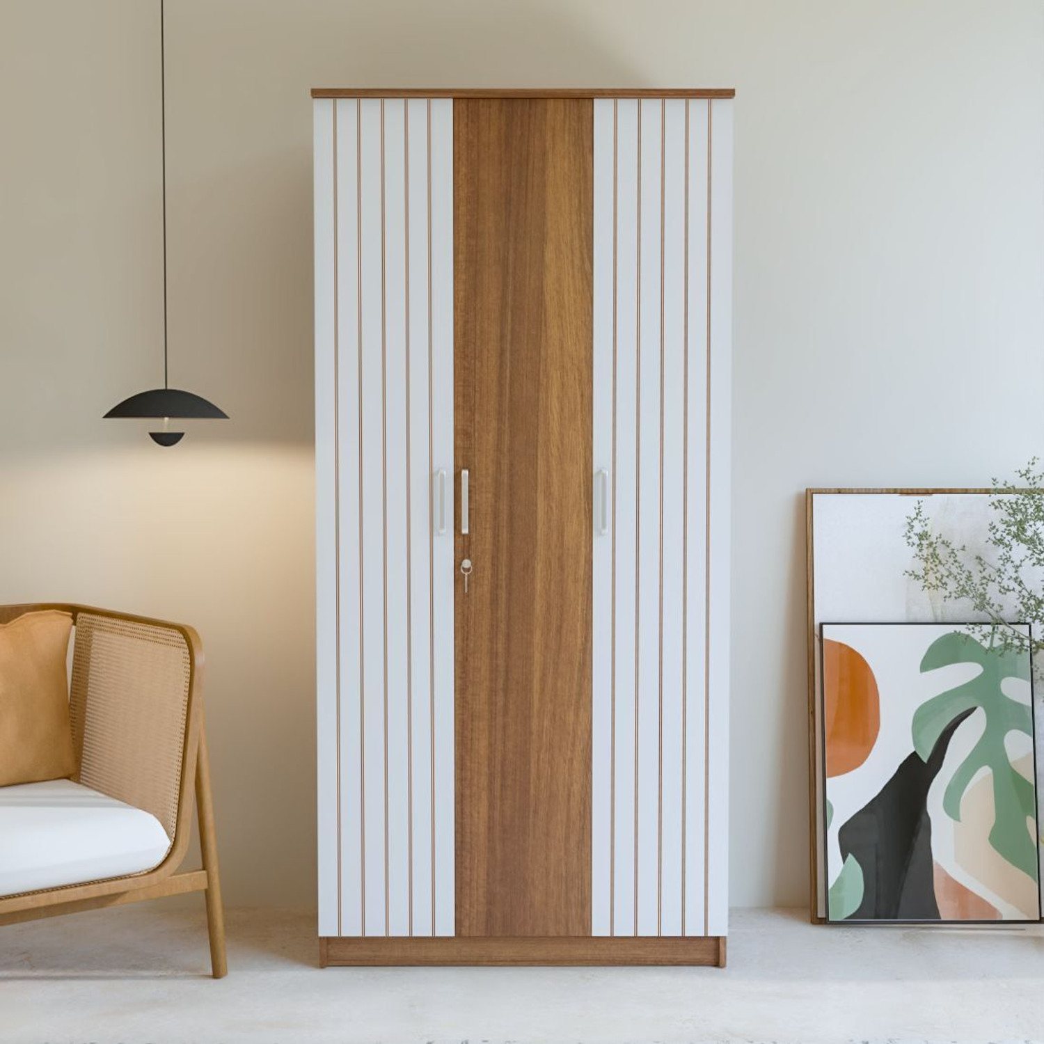 Image of neuspace Trio Engineered Wood 3 Door Wardrobe