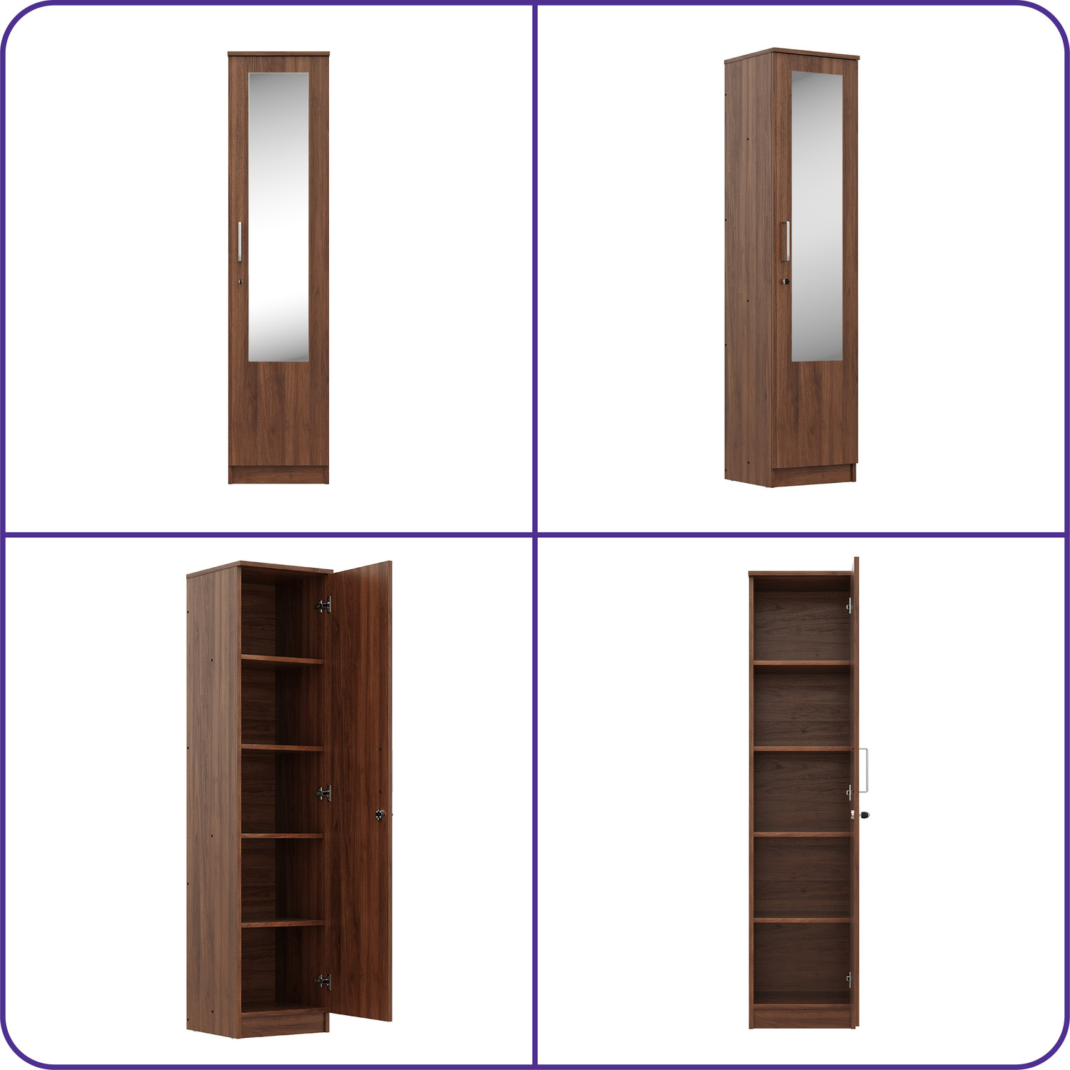 Image of Wakefit Hunor Engineered Wood 1 Door Wardrobe