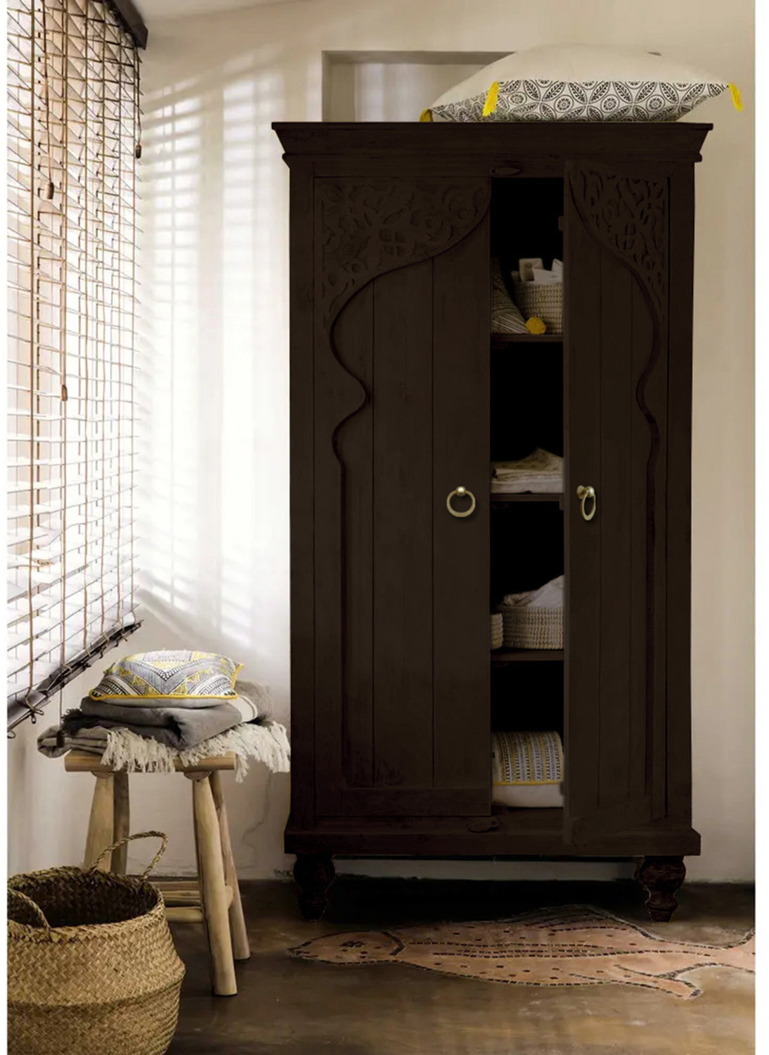 Image of THE ATTIC Solid Wood 2 Door Wardrobe