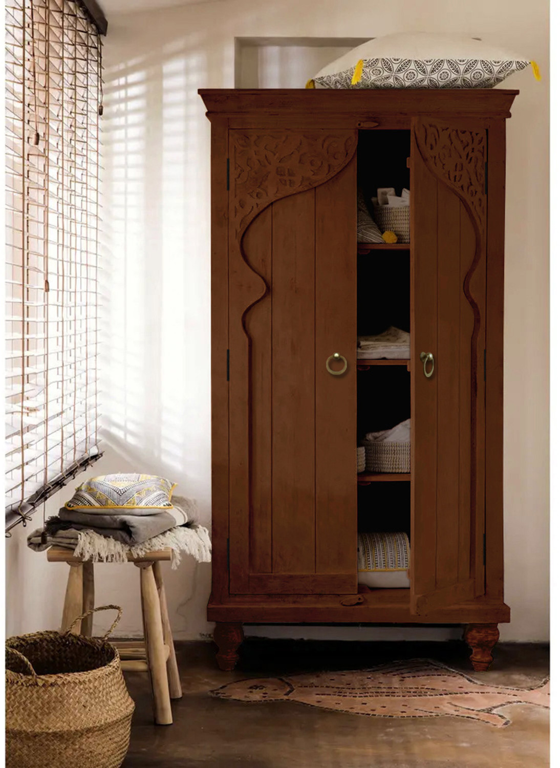 Image of THE ATTIC Solid Wood 2 Door Wardrobe