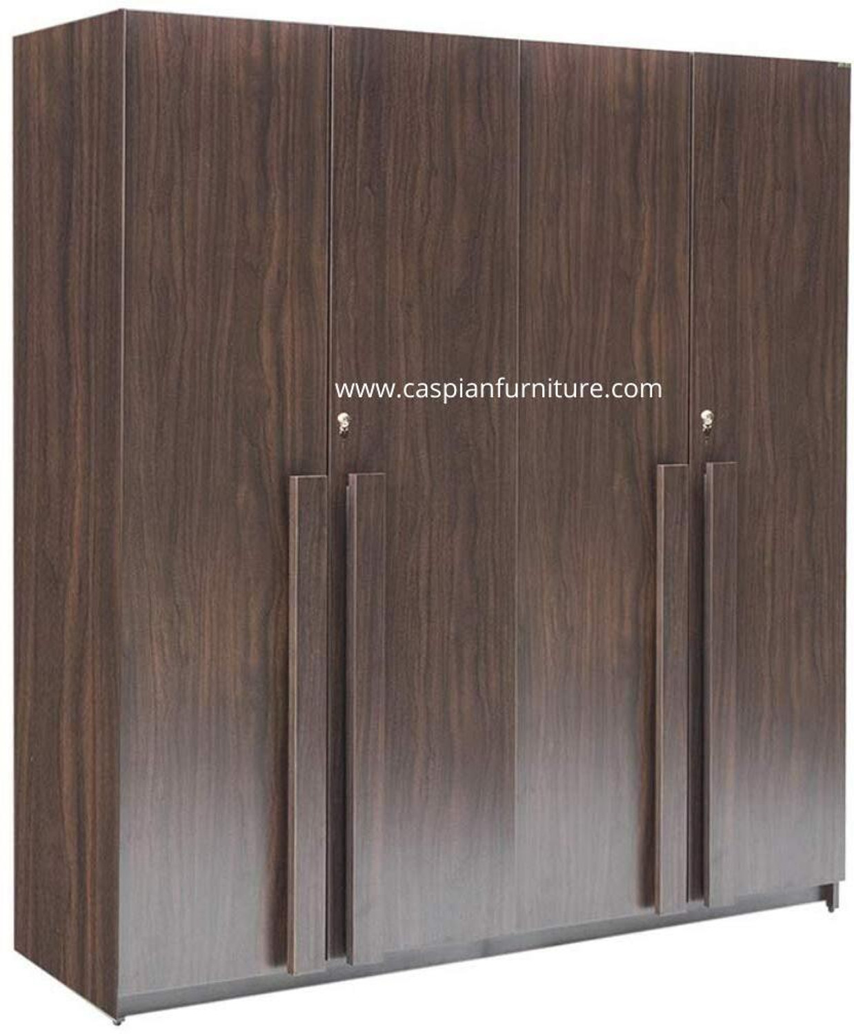Image of CASPIAN Wooden Almirah for Clothes and Stacking space -Home Furniture Storage Engineered Wood 4 Door Wardrobe