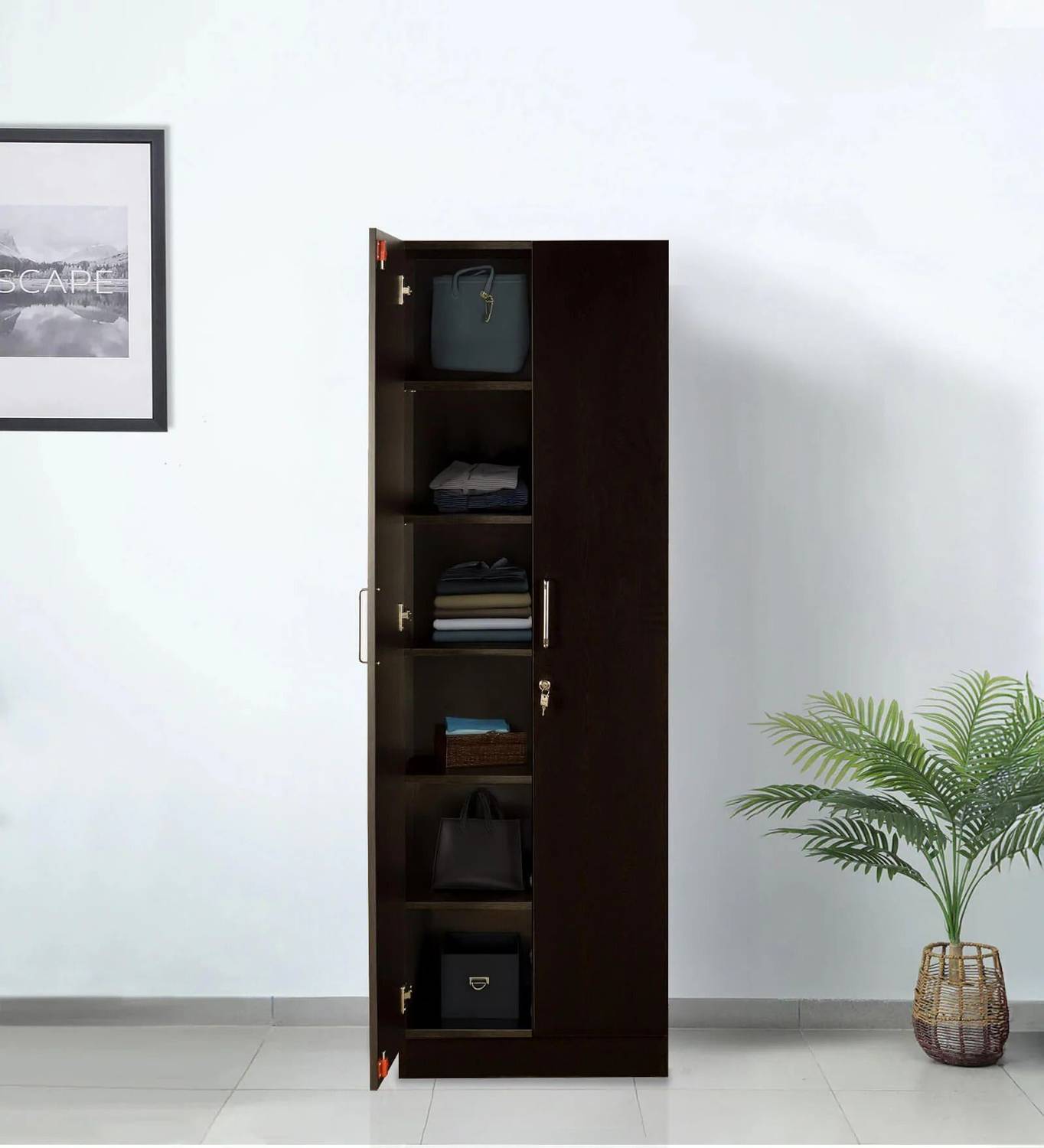 Mintwud Wooden 2 Door Closet/Wardrobe/cupboard With Adjustable Sh