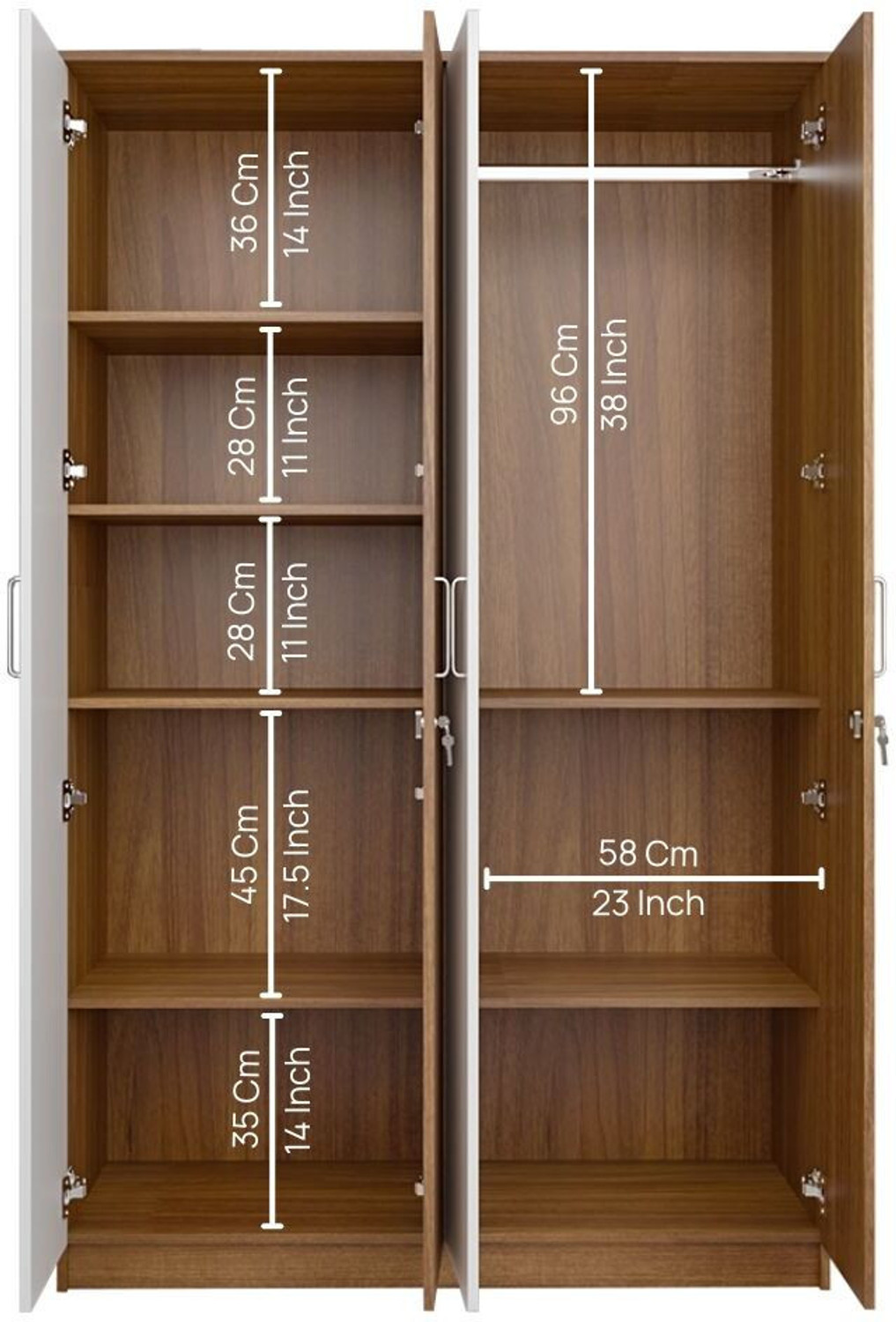 Image of neuspace Tetra Engineered Wood 4 Door Wardrobe