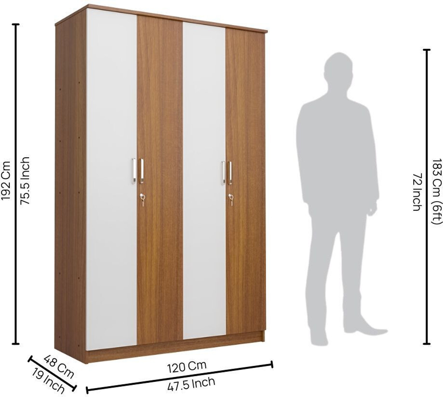 Image of neuspace Tetra Engineered Wood 4 Door Wardrobe