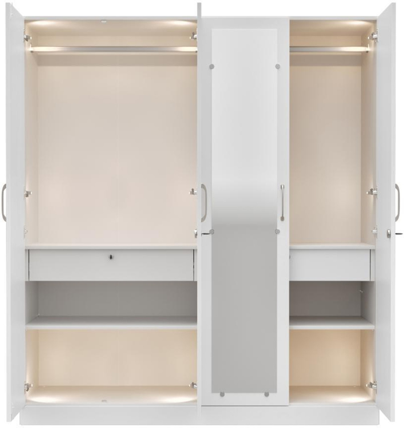 Image of Wakefit Tyrian Engineered Wood 4 Door Wardrobe